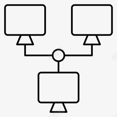 社交细线网络计算机连接图标图标