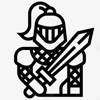 十字军战士战斗骑士图标图标