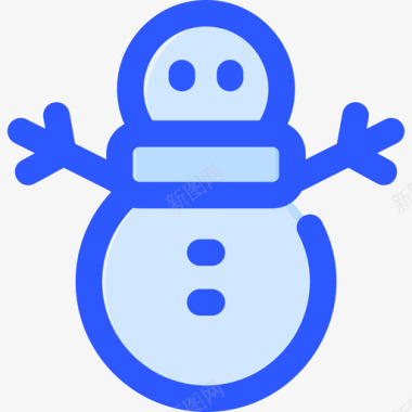 圣诞雪人雪人圣诞节281蓝色图标图标