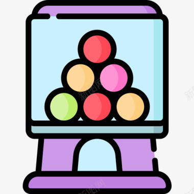糖果机甜点和糖果8线性颜色图标图标