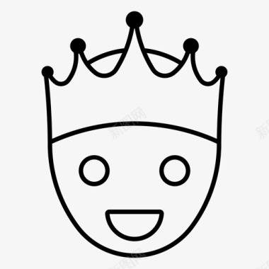 王子王冠国王图标图标