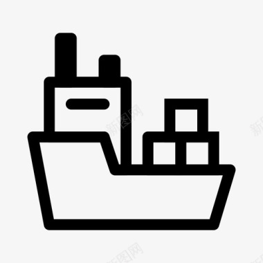 货船集装箱船运图标图标
