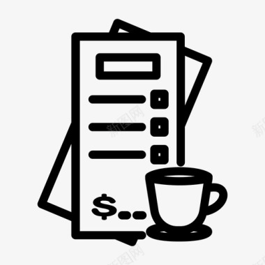 信用卡账单咖啡账单信用证账单证明图标图标