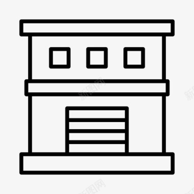 村庄消防站建筑物城市图标图标