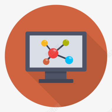 圆形火焰图标原子实验室科学1圆形图标图标