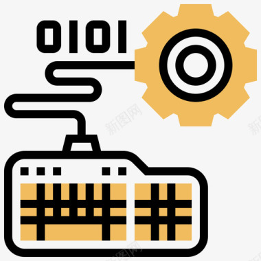 键盘教学键盘编程66黄色阴影图标图标