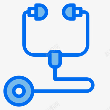 蓝红黑217医用蓝听诊器图标图标