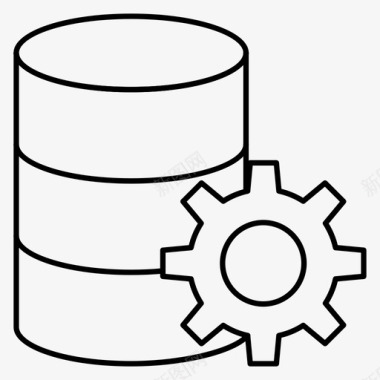 矢量服务器设置数据库齿轮图标图标