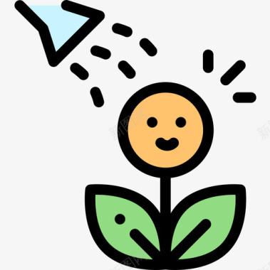 植物幸福15线形颜色图标图标