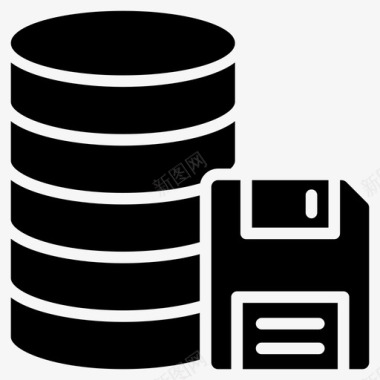 矢量服务器软盘数据库保存图标图标