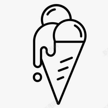 冰淇淋筒巧克力酱冰淇淋图标图标