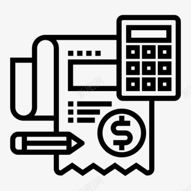 收据收据帐单计算图标图标