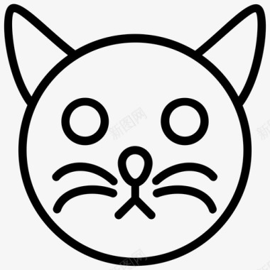 天猫猫头猫脸卡通猫猫头图标图标