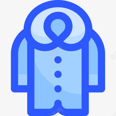 毛皮大衣冬季100蓝色图标图标