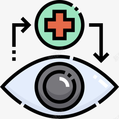 眼科检查室眼科健康46线颜色图标图标