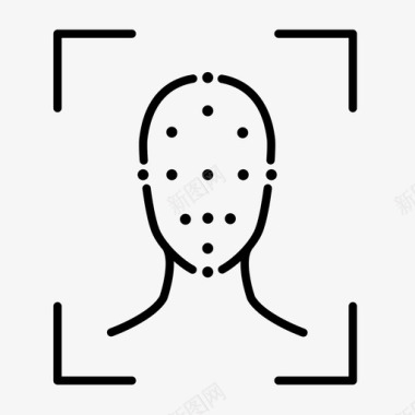 人脸识别人脸检测面部扫描图标图标