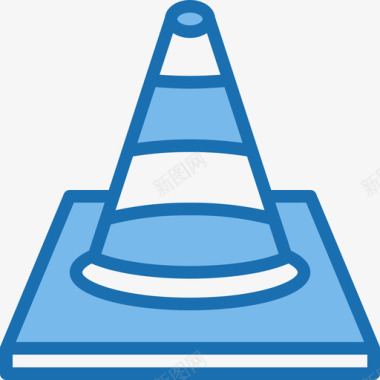 车标志设计模板交通锥3号车蓝色图标图标
