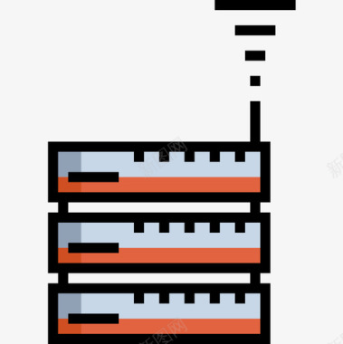 矢量服务器服务器domotics28线性颜色图标图标