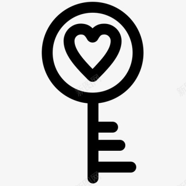 钥匙心形爱情图标图标