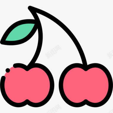 樱桃美食19线形颜色图标图标