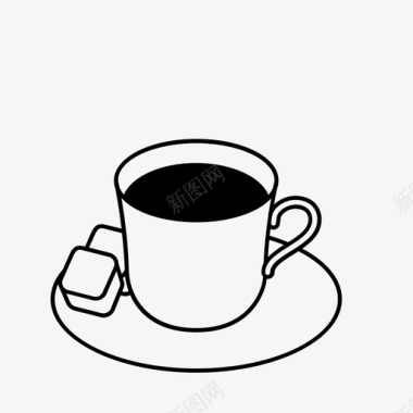 土耳其咖啡黑咖啡传统图标图标