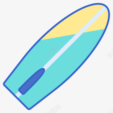 冲浪板水上运动2线性颜色图标图标