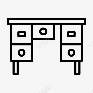 桌子办公桌装饰家具图标图标