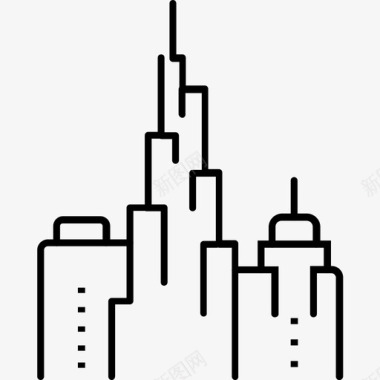 迪拜塔哈利法塔建筑图标图标