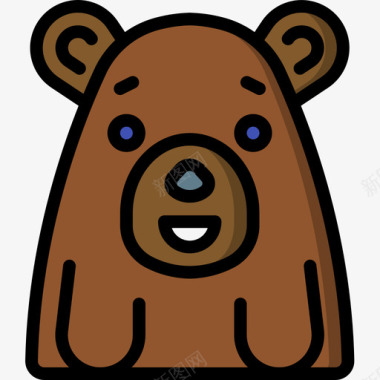 熊熊可爱的图标6线性颜色图标