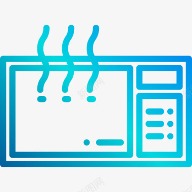 新微波炉微波炉厨房66线性梯度图标图标