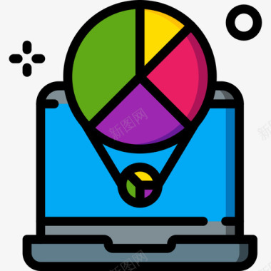 科学图片笔记本电脑数据科学15线性颜色图标图标