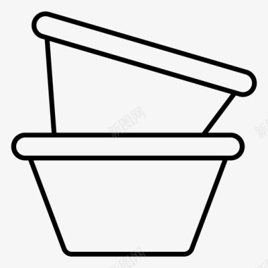 罐粘土容器图标图标
