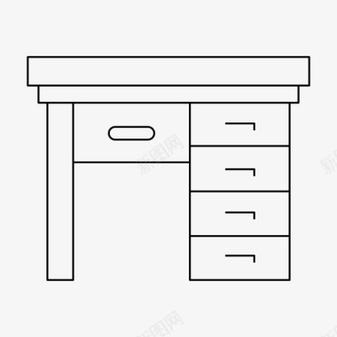 小学书桌书桌装饰家具图标图标