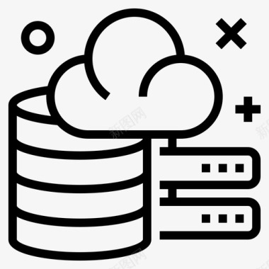 矢量服务器数据云数据库图标图标