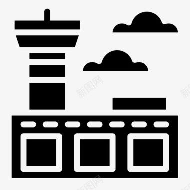 航站楼机场建筑图标图标
