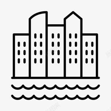 村庄村庄建筑城镇图标图标