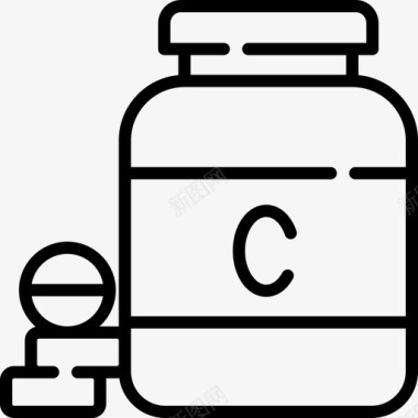 维生素营养17线性图标图标