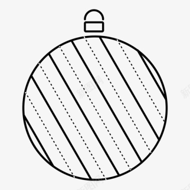对角线装饰条纹球圣诞节图标图标
