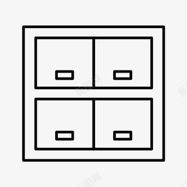 后现代储物柜储物柜邮件储物柜轮廓图标图标
