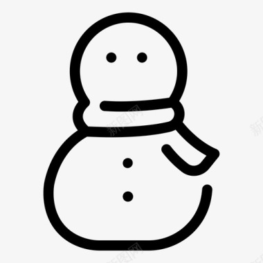 雪人和围巾冰雪球图标图标