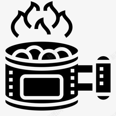 卡通烟囱烟囱烧烤木炭图标图标