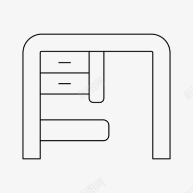 内饰书桌装饰家具图标图标