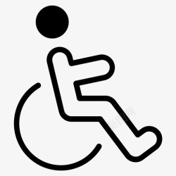 平面轮椅残疾人医疗保健医院图标高清图片