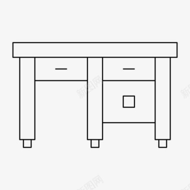 办公桌俯视图办公桌装饰家具图标图标