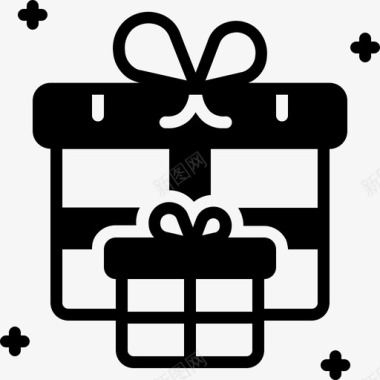 礼物包装飘带礼品包装包裹图标图标