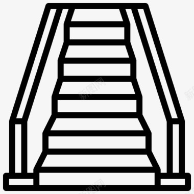 台阶建筑73线性图标图标