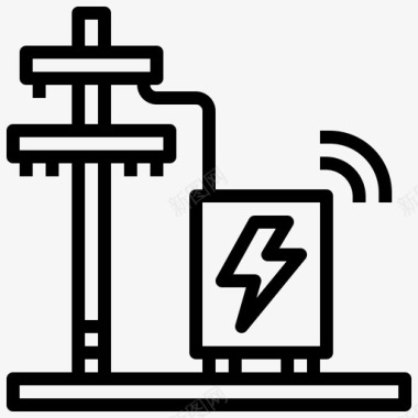 邮政Line电线杆建筑和工具电气图标图标