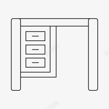 小学书桌书桌装饰家具图标图标