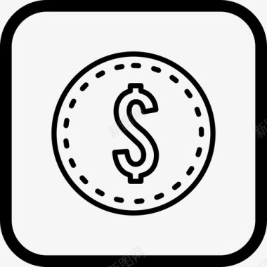 美元硬币现金货币图标图标