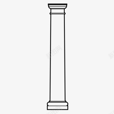 多立克柱建筑古典图标图标